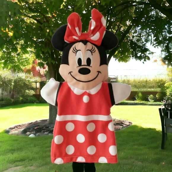 Melissa & Doug Minnie Mouse Puppet Hand Baby Kids Theatre Red White Polka Dot - Picture 13 of 15